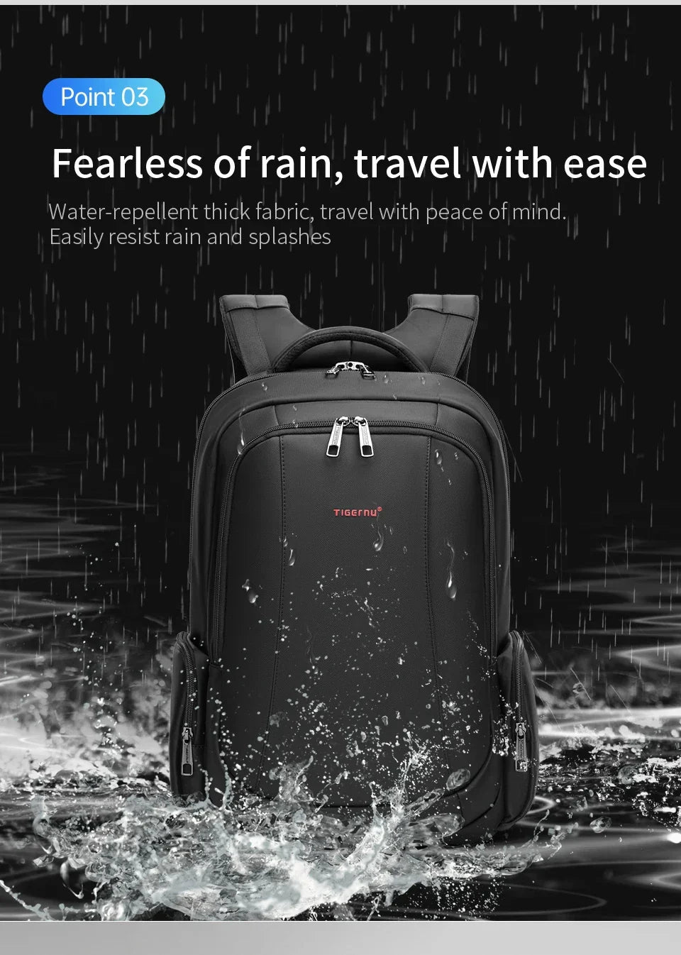 Anti-Theft Laptop Backpack Black