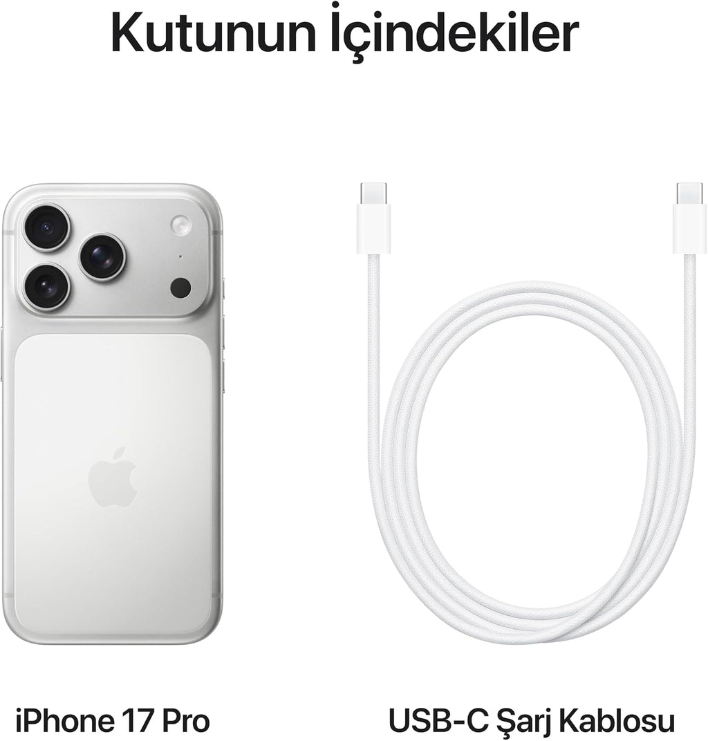 Apple iPhone 17 Pro 512 GB: 120 Hz’e kadar ProMotion teknolojisine sahip 6.3 inç ekran, A19 Pro Çip, Çığır Açıcı Pil Ömrü, Center Stage Ön Kamera özellikli Pro Fusion Kamera Sistemi; Gümüş Rengi