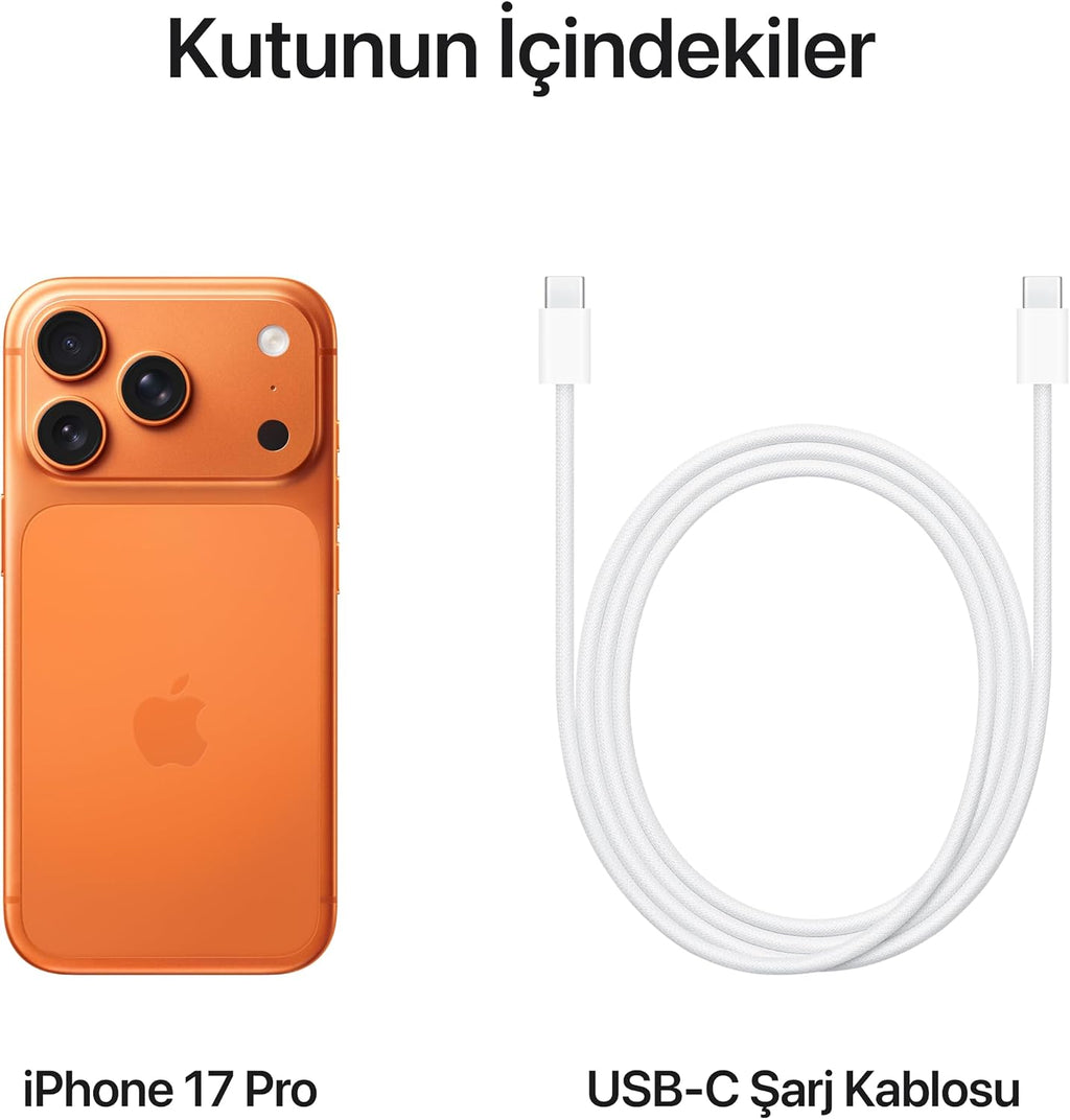 Apple iPhone 17 Pro 512 GB: 120 Hz’e kadar ProMotion teknolojisine sahip 6.3 inç ekran, A19 Pro Çip, Çığır Açıcı Pil Ömrü, Center Stage Ön Kamera özellikli Pro Fusion Kamera Sistemi; Gümüş Rengi