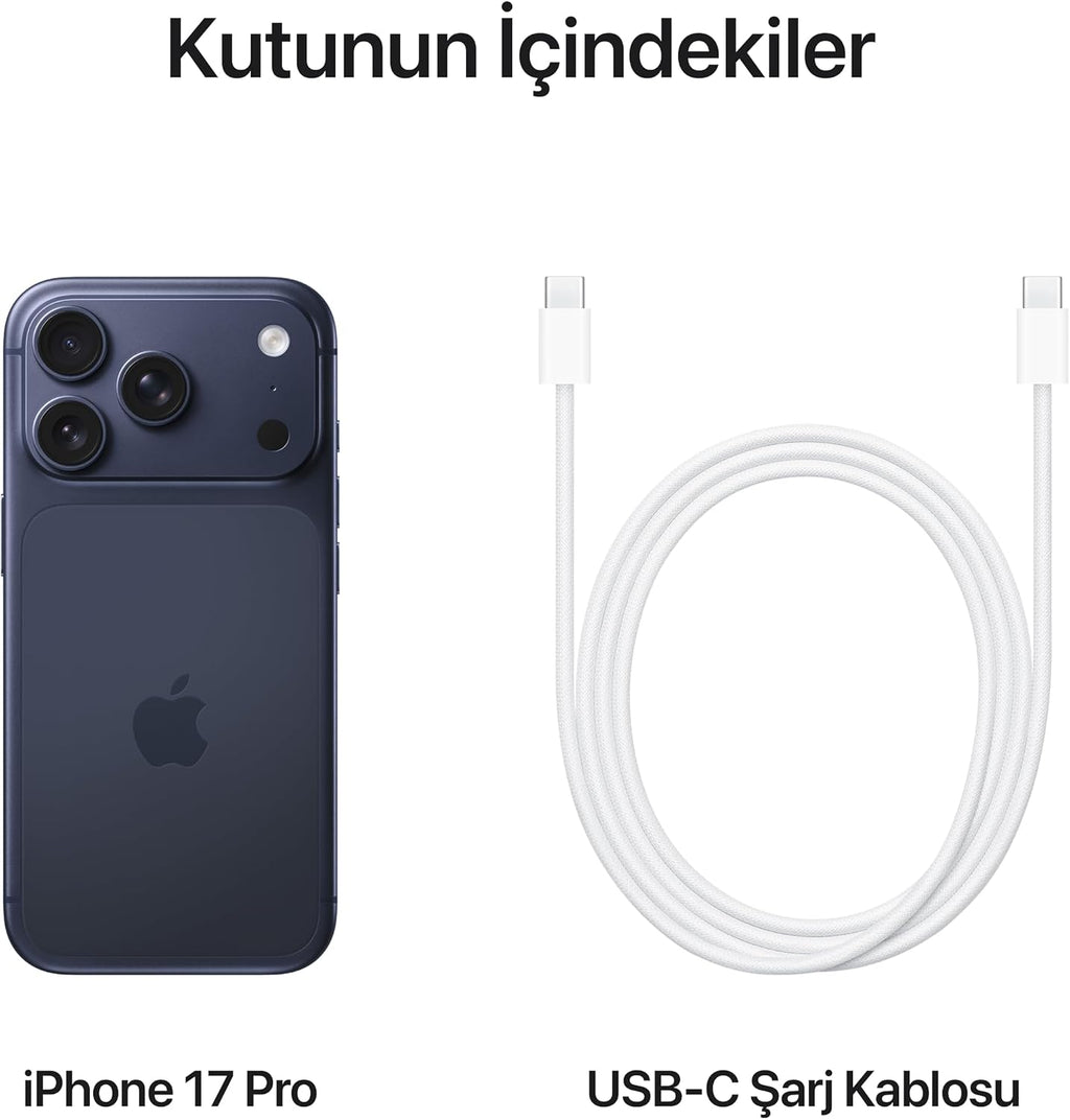 Apple iPhone 17 Pro 512 GB: 120 Hz’e kadar ProMotion teknolojisine sahip 6.3 inç ekran, A19 Pro Çip, Çığır Açıcı Pil Ömrü, Center Stage Ön Kamera özellikli Pro Fusion Kamera Sistemi; Gümüş Rengi