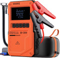 Auhma 10000mAh Jump Starter Akü Takviye Cihazı - 150 PSI Lastik Şişirme Hava Pompası, Taşınabilir Powerbank ve LED Fenerli Çok Amaçlı Araç Kiti (Turuncu)