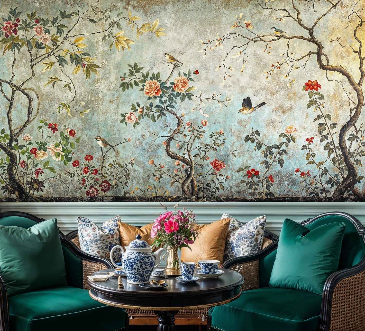 Birds and Botanicals Garden Wall Mural
