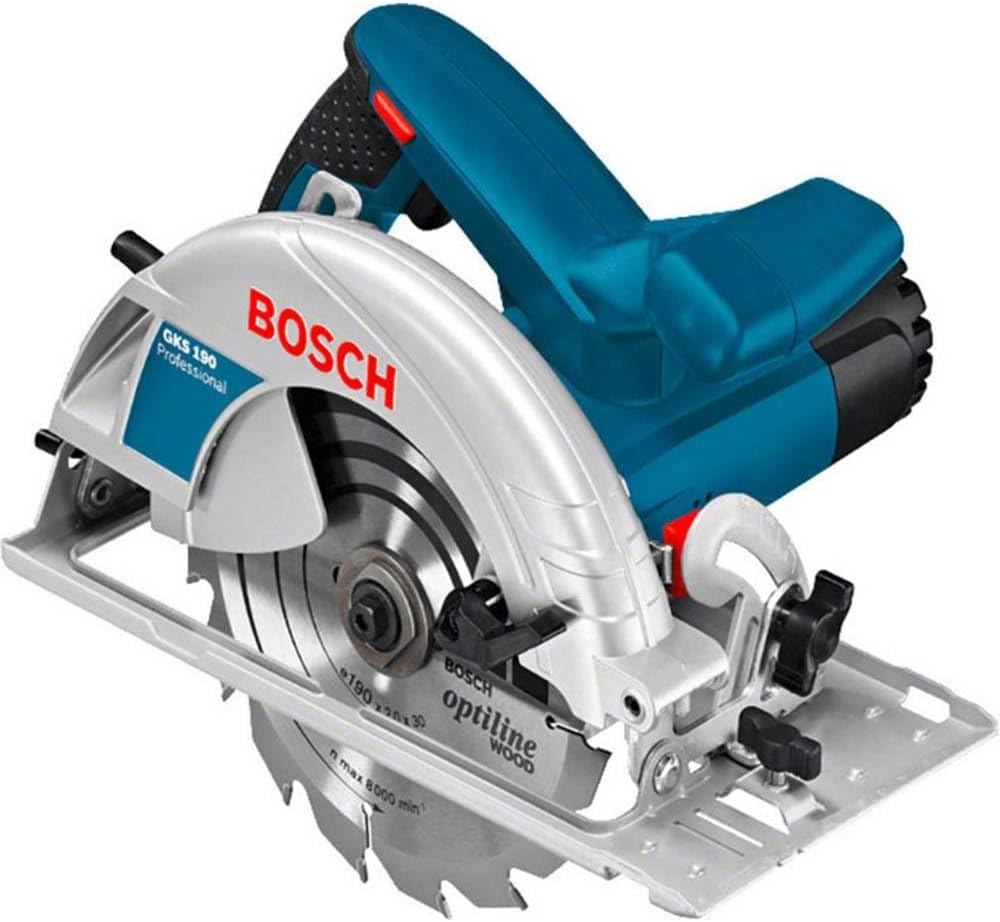 Bosch Professional GKS 190 Daire Testere (1.400 W, Testere çapı: 190 mm, Göbek çapı: 30 mm, Ahşapta kesme kapasitesi: 70 mm)