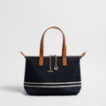 Canvas Leather Trim Mini Tote – Convertible Crossbody Bag