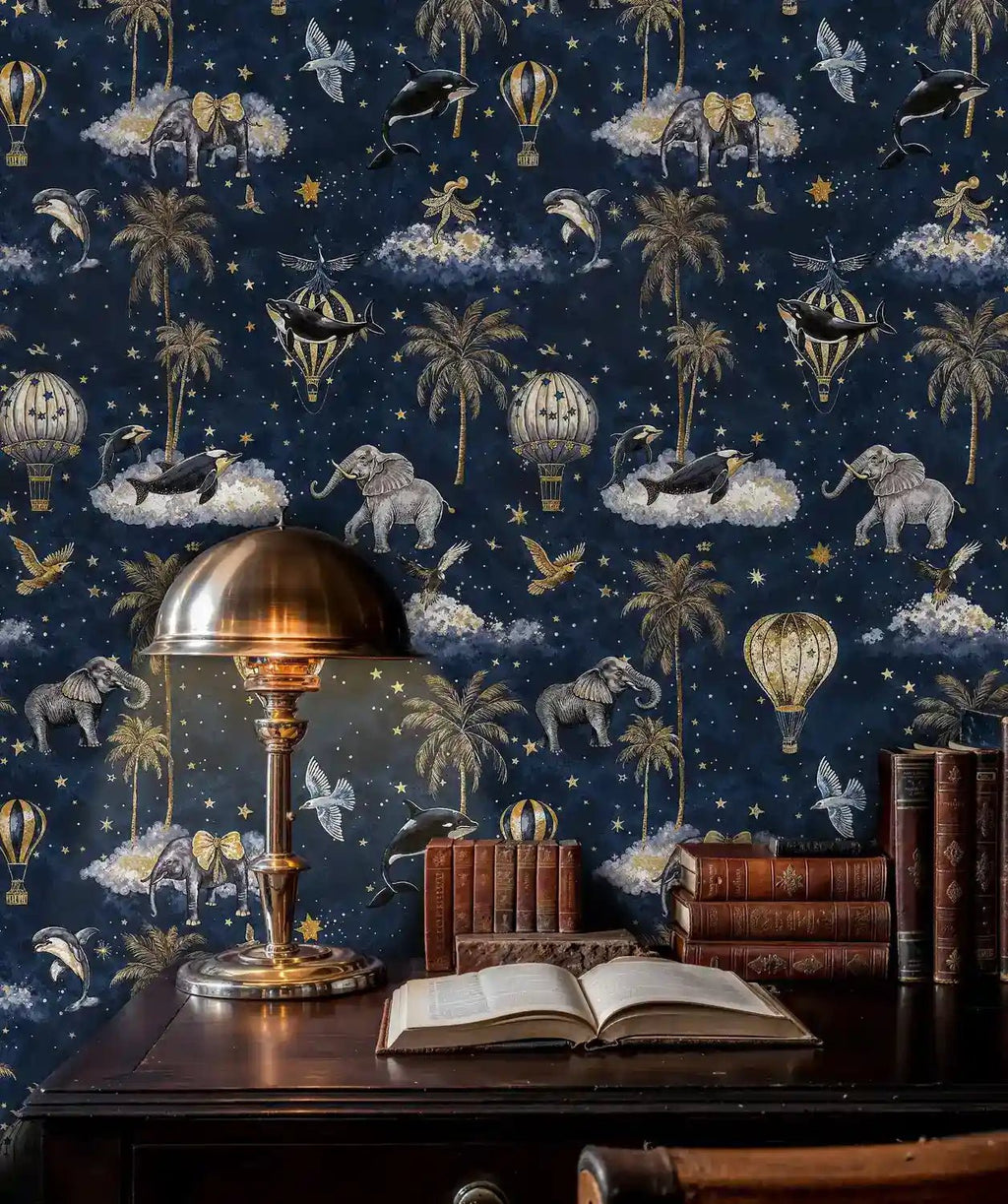 Celestial Fun Safari Balloon Wallpaper