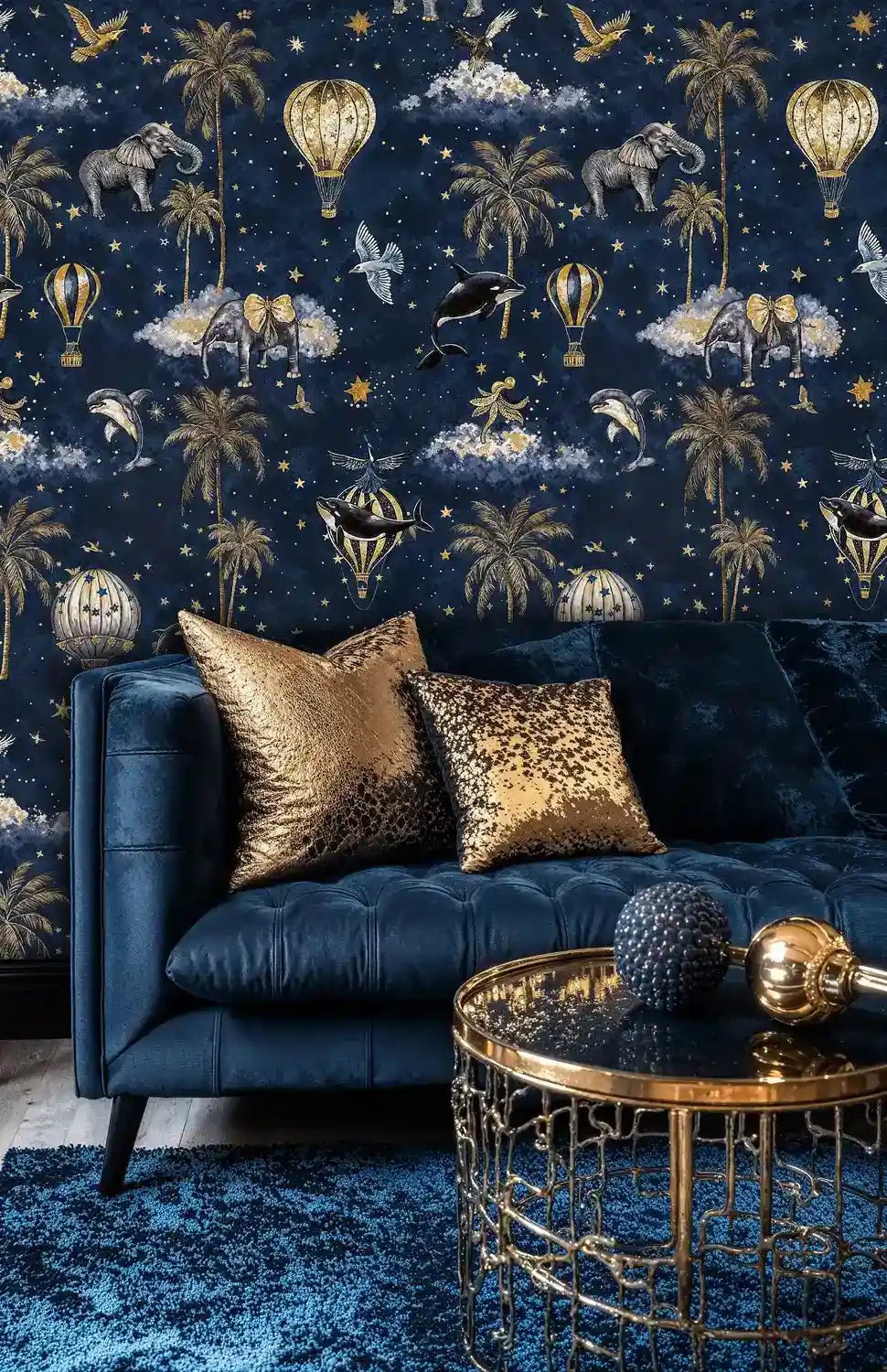 Celestial Fun Safari Balloon Wallpaper