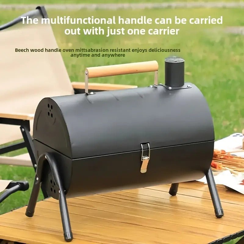 Charcoal Grill Barrel Portable Stainless Steel BBQ