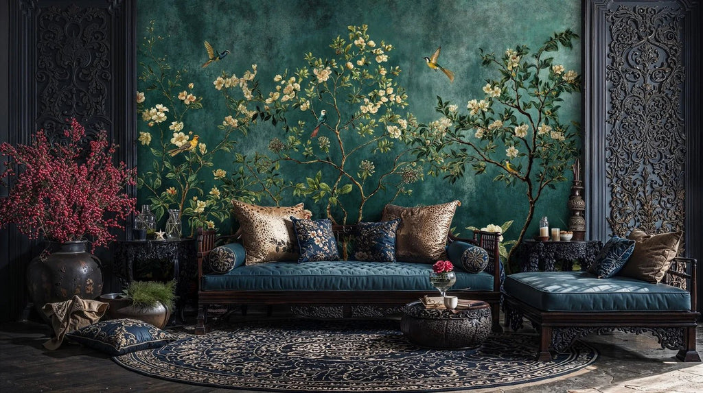 Chinoiserie Birds and Blossoms Wall Mural