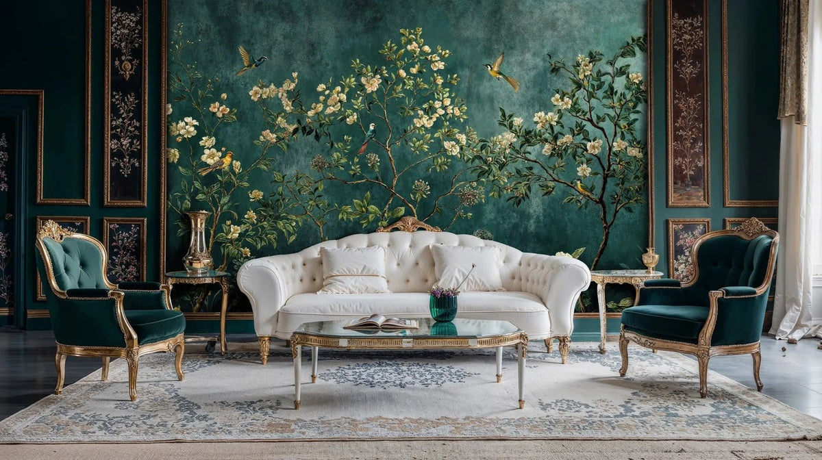 Chinoiserie Birds and Blossoms Wall Mural