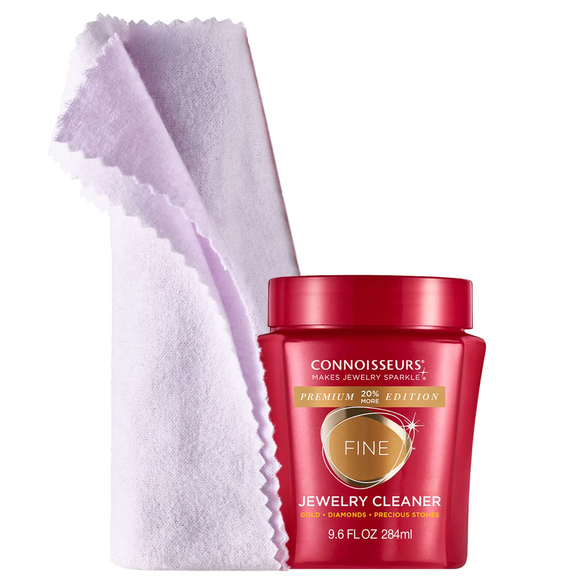 CONNOISSEURS Premium Edition Jewelry Cleaner, Value Size 9.6oz - Pick from Fine, Silver or Delicate Jewelry Cleaner