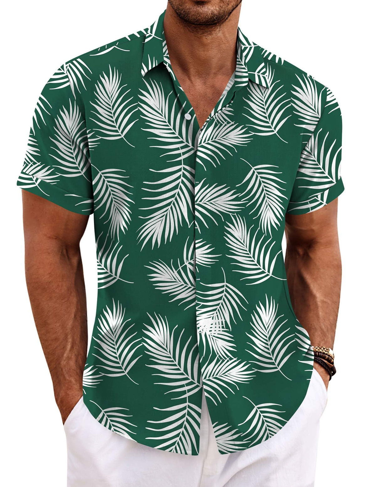 COOFANDY Men's Linen Shirts Short Sleeve Casual Shirts Button Down Shirt for Men Beach Summer Wedding Shirt