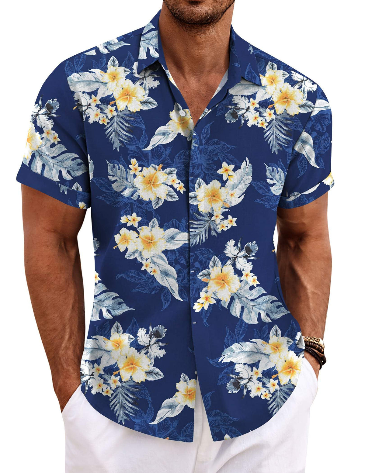 COOFANDY Men's Linen Shirts Short Sleeve Casual Shirts Button Down Shirt for Men Beach Summer Wedding Shirt