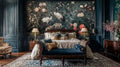 Cranes Among Peonies Wall Mural