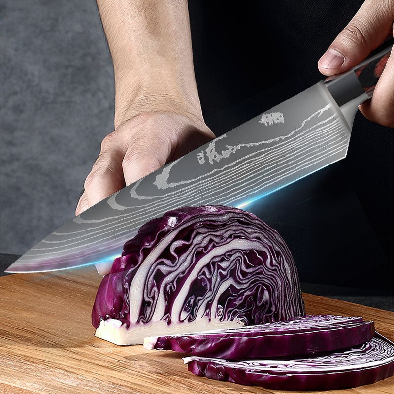 Damascus Style Kitchen Knife Set