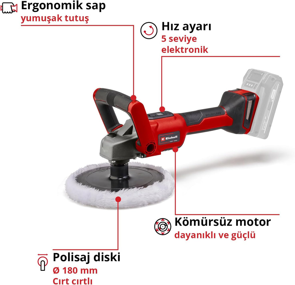Einhell HYPRESSO 18/24-1 + CE-CP 18/180 Li E Akülü Basınçlı Yıkama Tabancası ve Polisaj Makinesi Seti (4,0 Ah Akü ve Şarj Cihazı Dahildir)