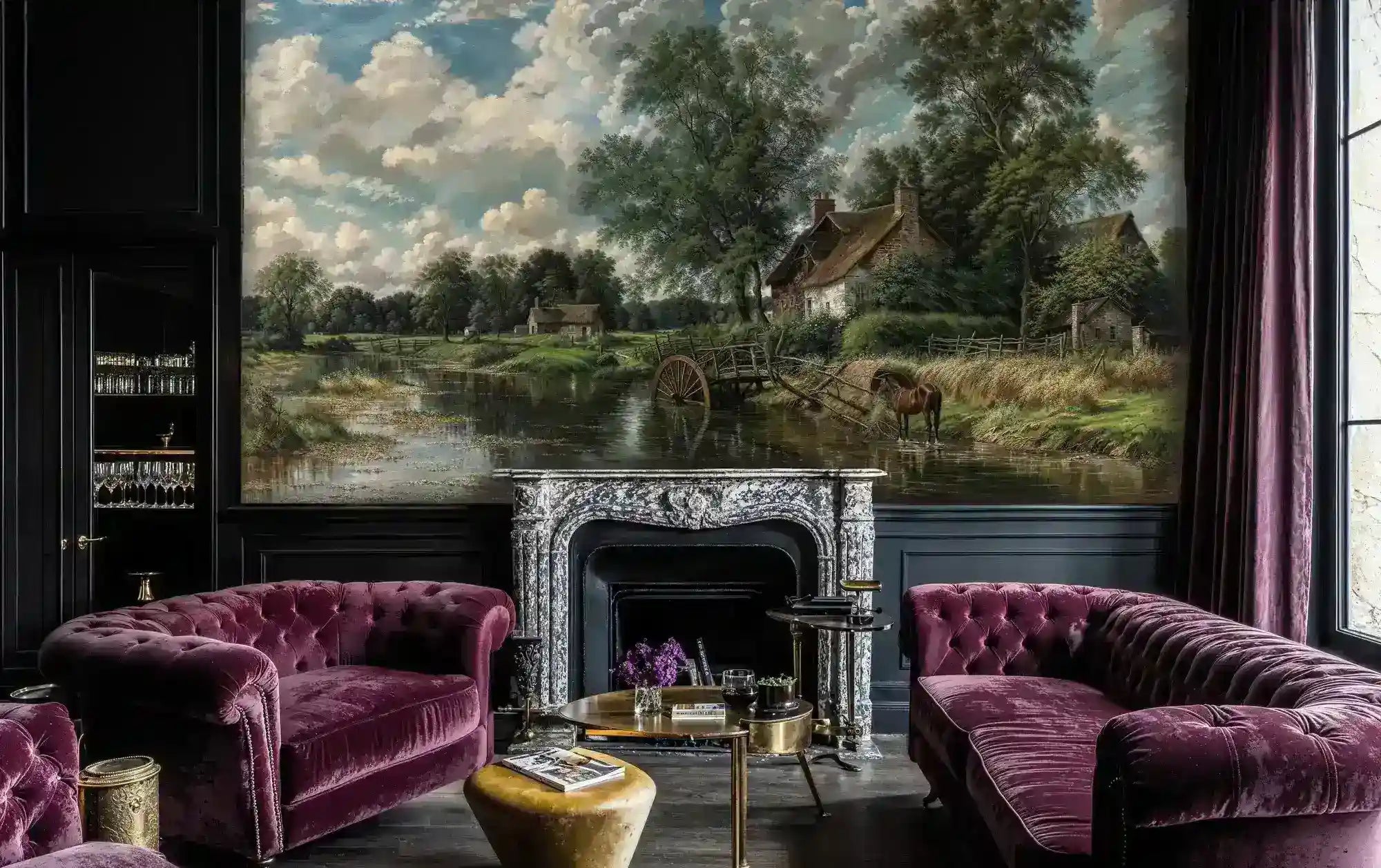 English Countryside Landscape Wall Mural