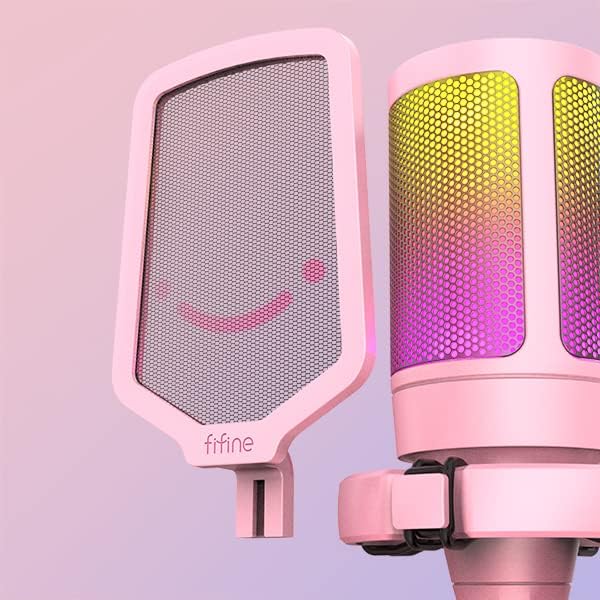 Fifine Ampligame A6V Yayıncı - Oyuncu - Gamer - Podcast - Youtuber RGB USB Mikrofon (Mavi)