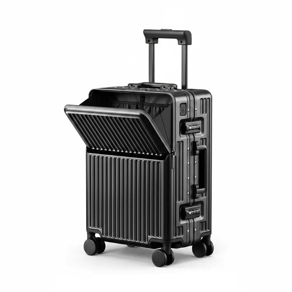 Front-Opening Laptop Carry-On Suitcase with USB Charging Port – 20/24/26 Inch