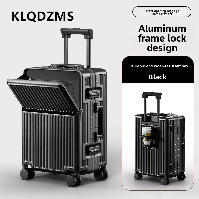 Front-Opening Laptop Carry-On Suitcase with USB Charging Port – 20/24/26 Inch