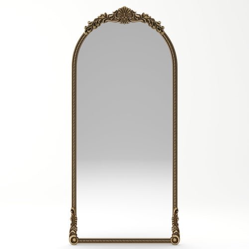 Full-Length Mirror – Ornate Wood Frame Antique Gold 33.07" x 73.03"