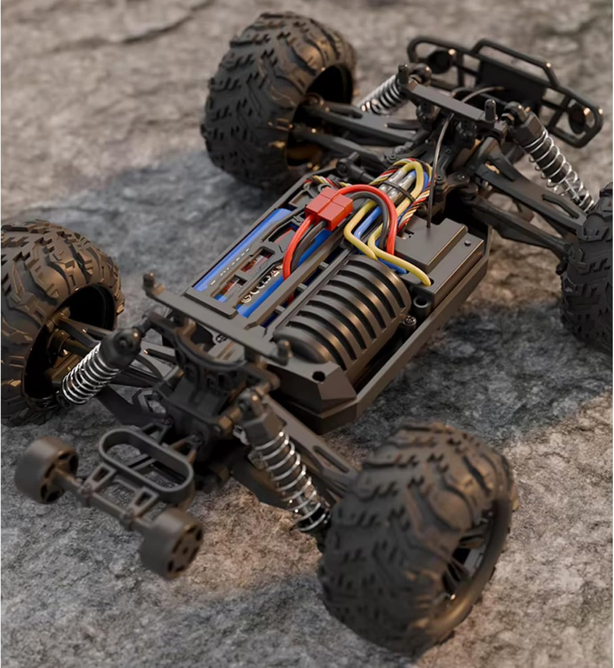 Giffy/Oyuncak 2.4 GhZ Uzaktan Kumandalı 50 Km Hız Yapan Araba, Full Fonksiyon, 4X4 Offroad Arazi Aracı 1300 MaH Şarjlı Pilli Yüksek Teker Araç
