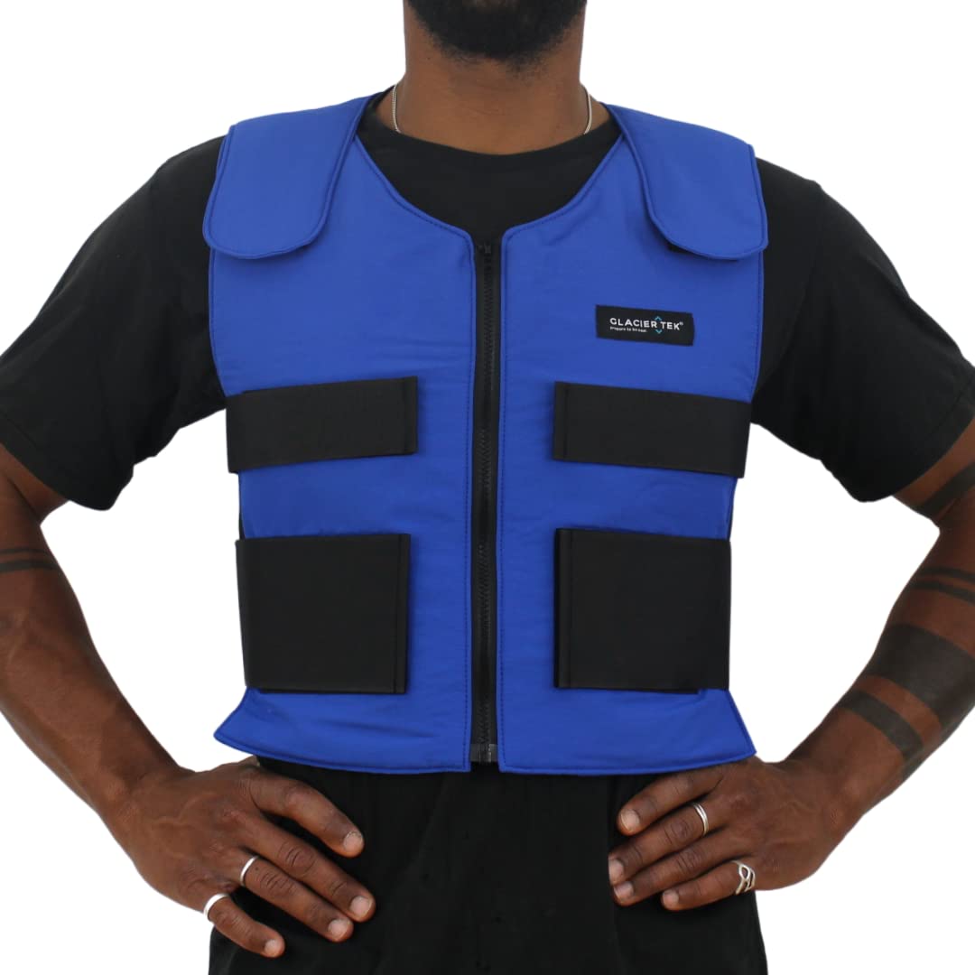 Glacier Tek Cool Vest Personal Cooling 59 Degrees for 2.5 hours 8 Cool Packs recharge in 30 minutes