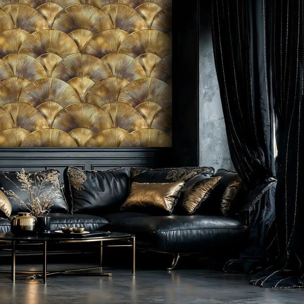 Gold Art Deco Wallpaper