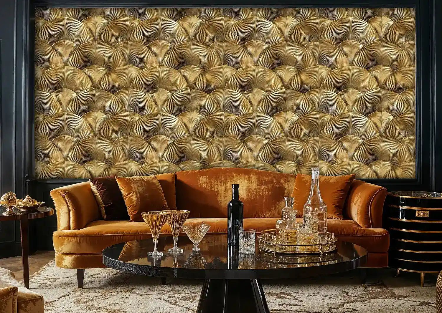Gold Art Deco Wallpaper