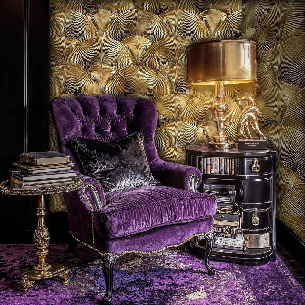 Gold Art Deco Wallpaper