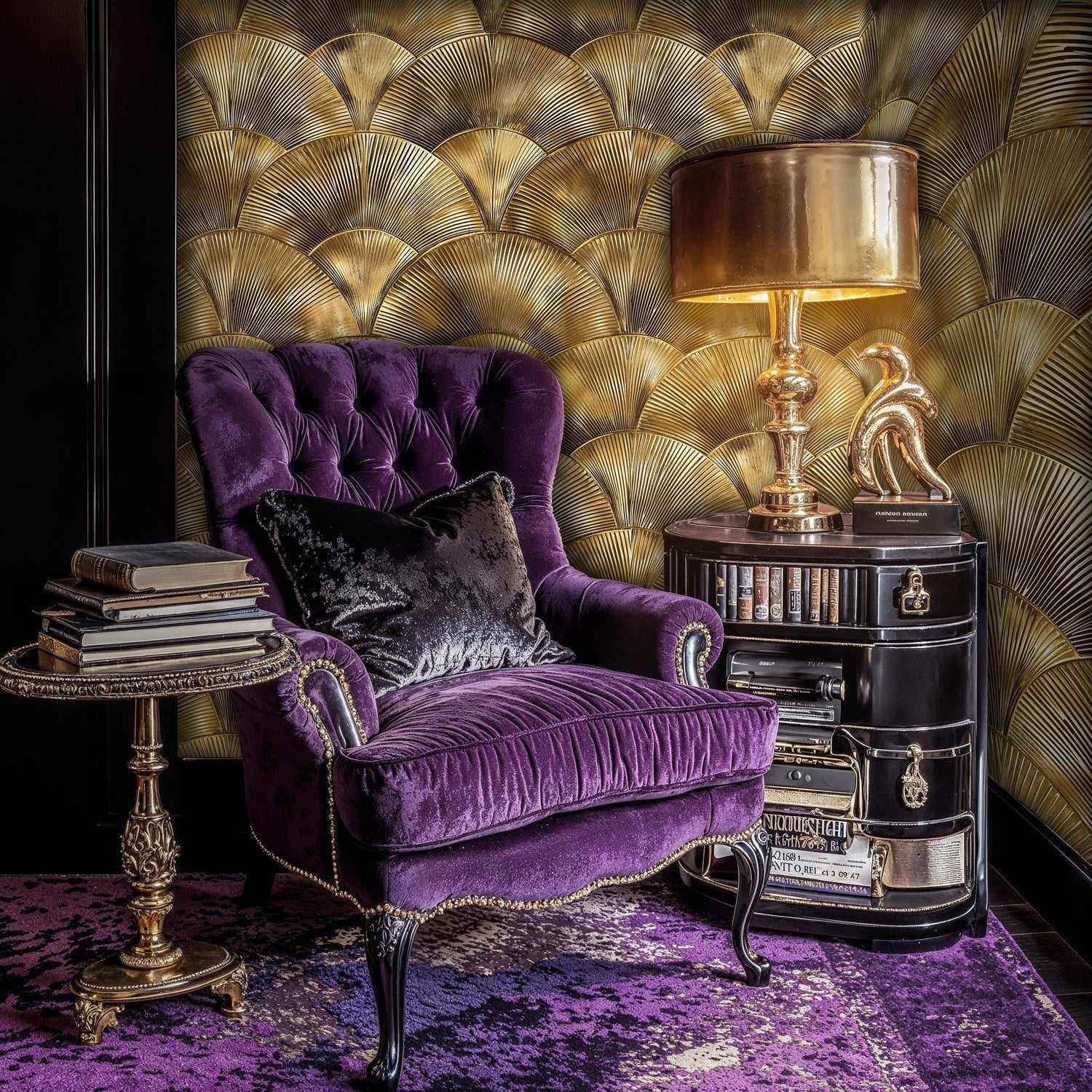 Gold Art Deco Wallpaper