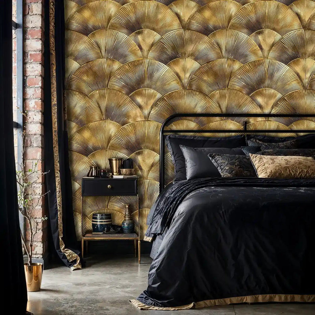 Gold Art Deco Wallpaper