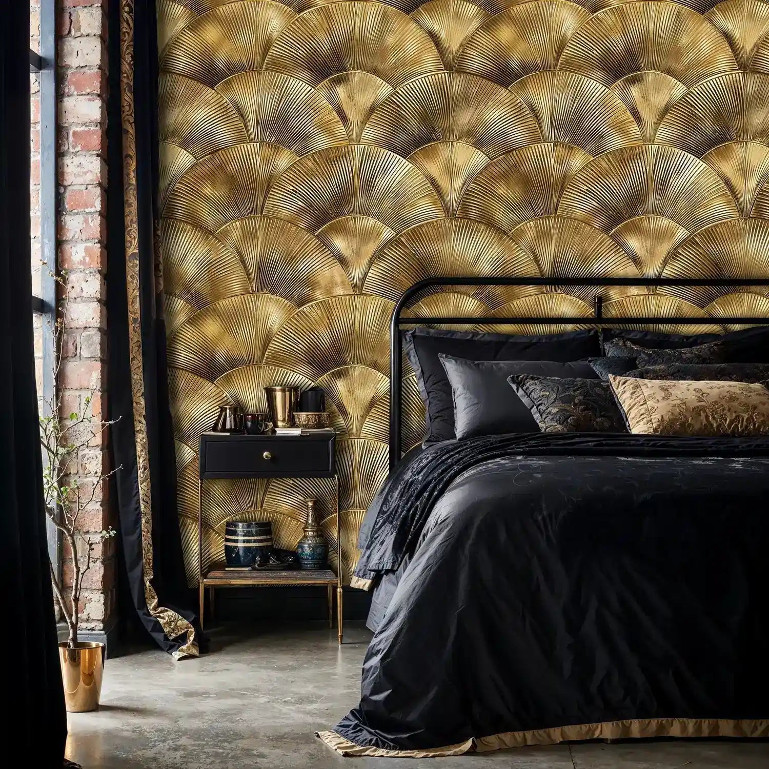 Gold Art Deco Wallpaper