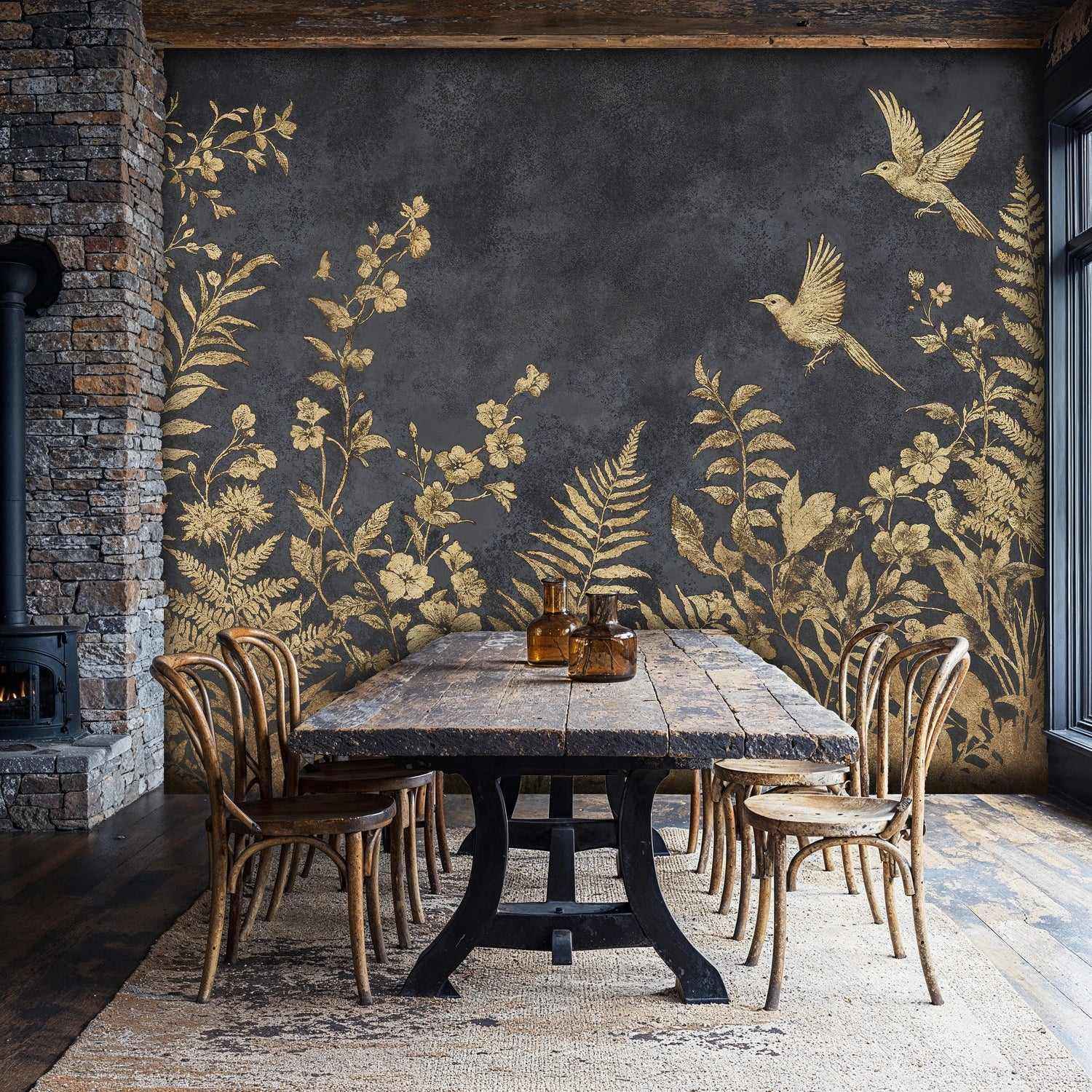 Golden Botanical Garden Wall Mural