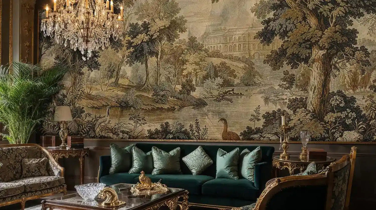 Grand Estate Riverside Landscape Wall Mural