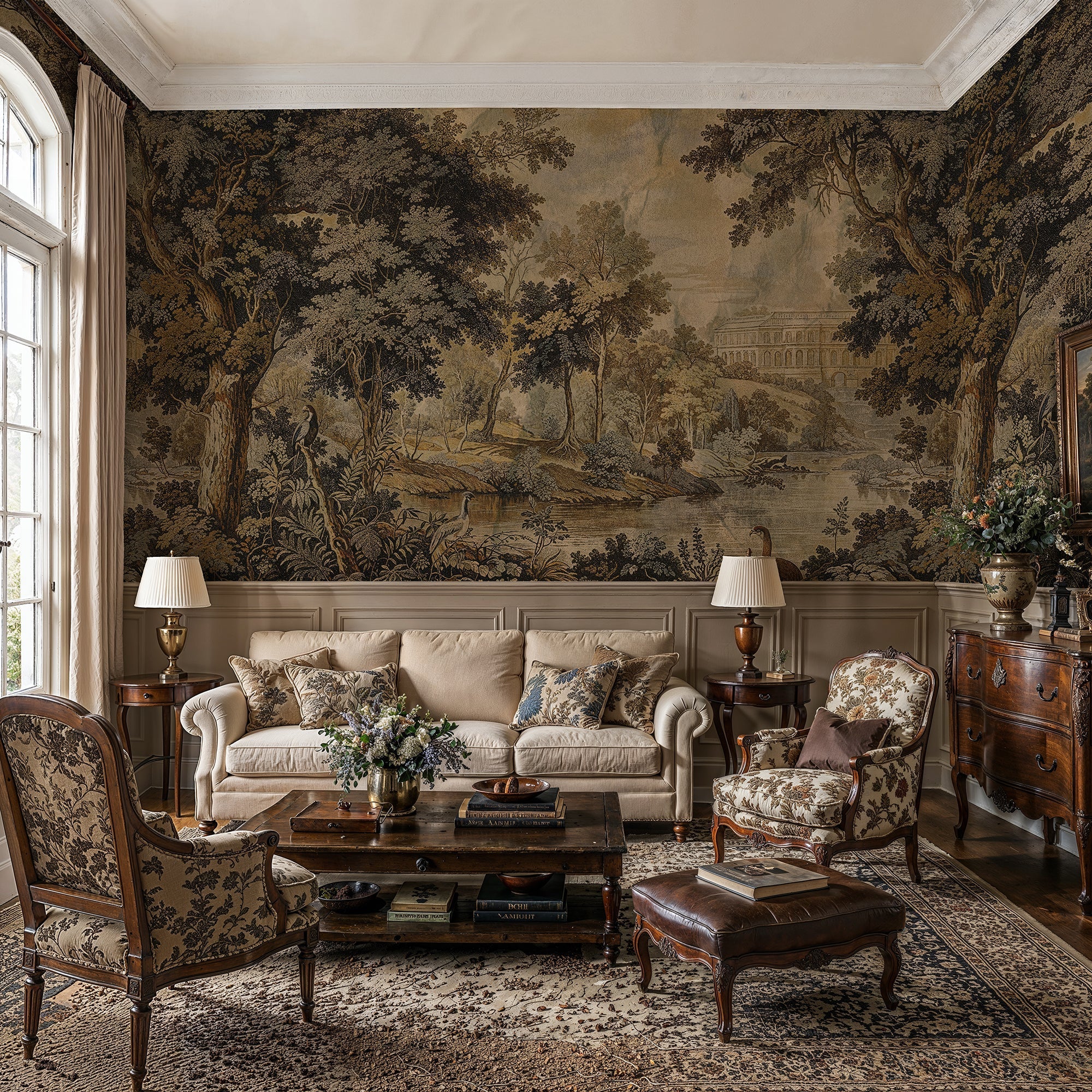 Grand Estate Riverside Landscape Wall Mural