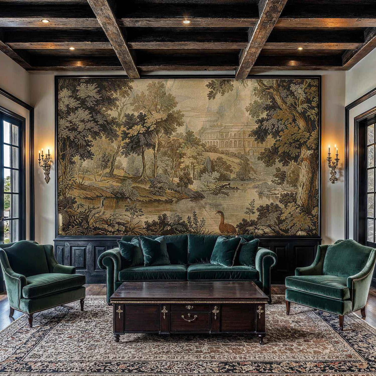Grand Estate Riverside Landscape Wall Mural