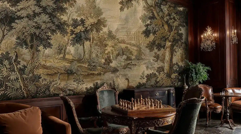 Grand Estate Riverside Landscape Wall Mural