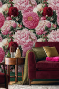 Grand Peony Garden with Butterflies Wallpaper