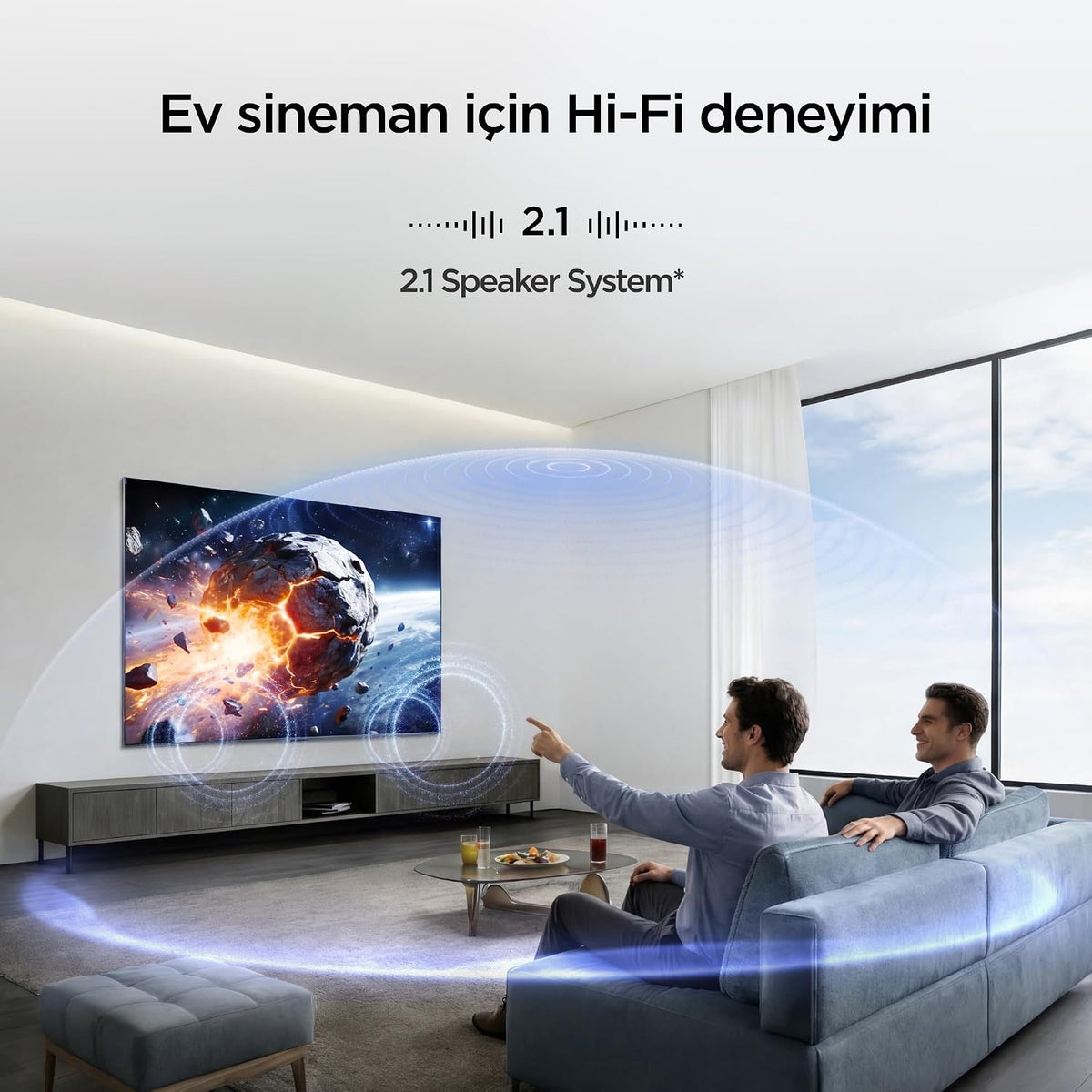 iFFALCON 85U95A 85 İnç Smart TV 4K QD-Mini LED Yüksek Parlaklık HDR 10+ Gaming Google TV, 144Hz Doğal Yenileme Hızı, ONKYO 2.1 Hi-Fi, Dolby Vision Atmos, MEMC, AI Modu, Game Master (2026 Modeli)
