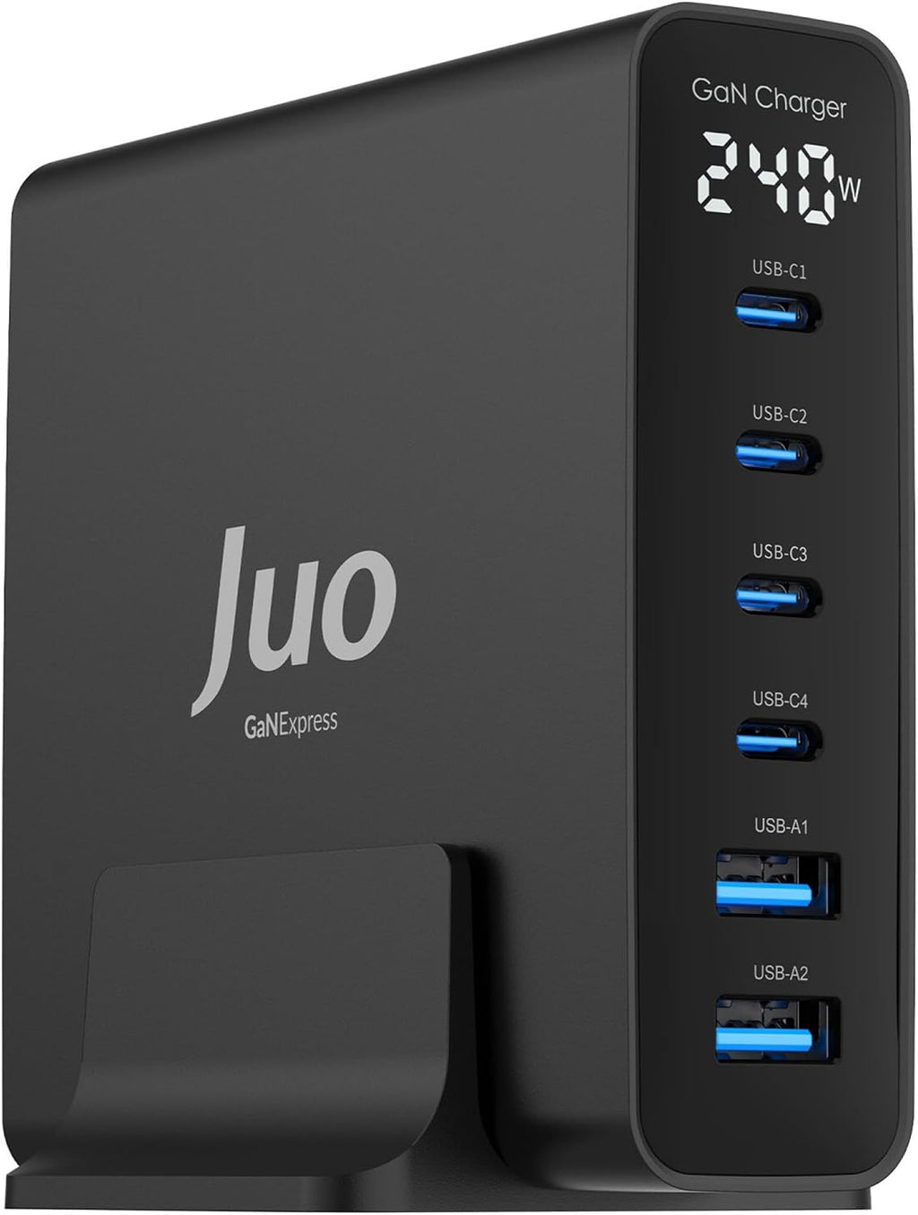 Juo 240W GaN PD 3.1 Masaüstü Hızlı Şarj Cihazı 4 Type-C + 2 USB-A iPhone & MacBook & Laptop Uyumlu Şarj Aleti
