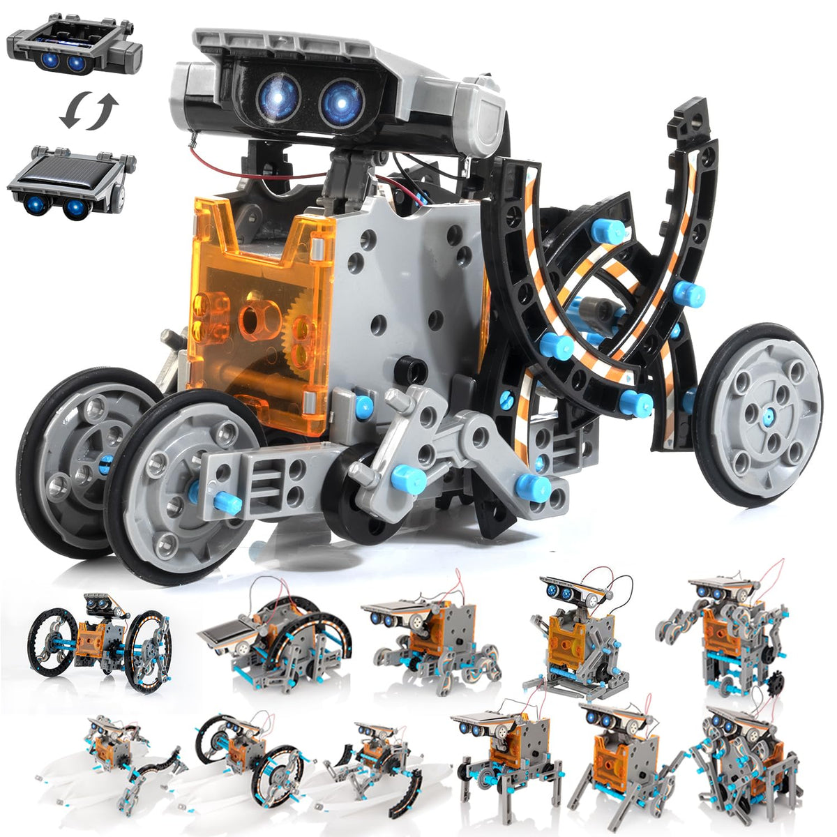KIDWILL Solar Roboter Set Experimente Spielzeug für Kinder ab 8 9 10 Jahre 14in1 Roboter Bausatz STEM Spielzeug Elektronik Baukasten Lernspielzeug Geschenk für Jungen Mädchen