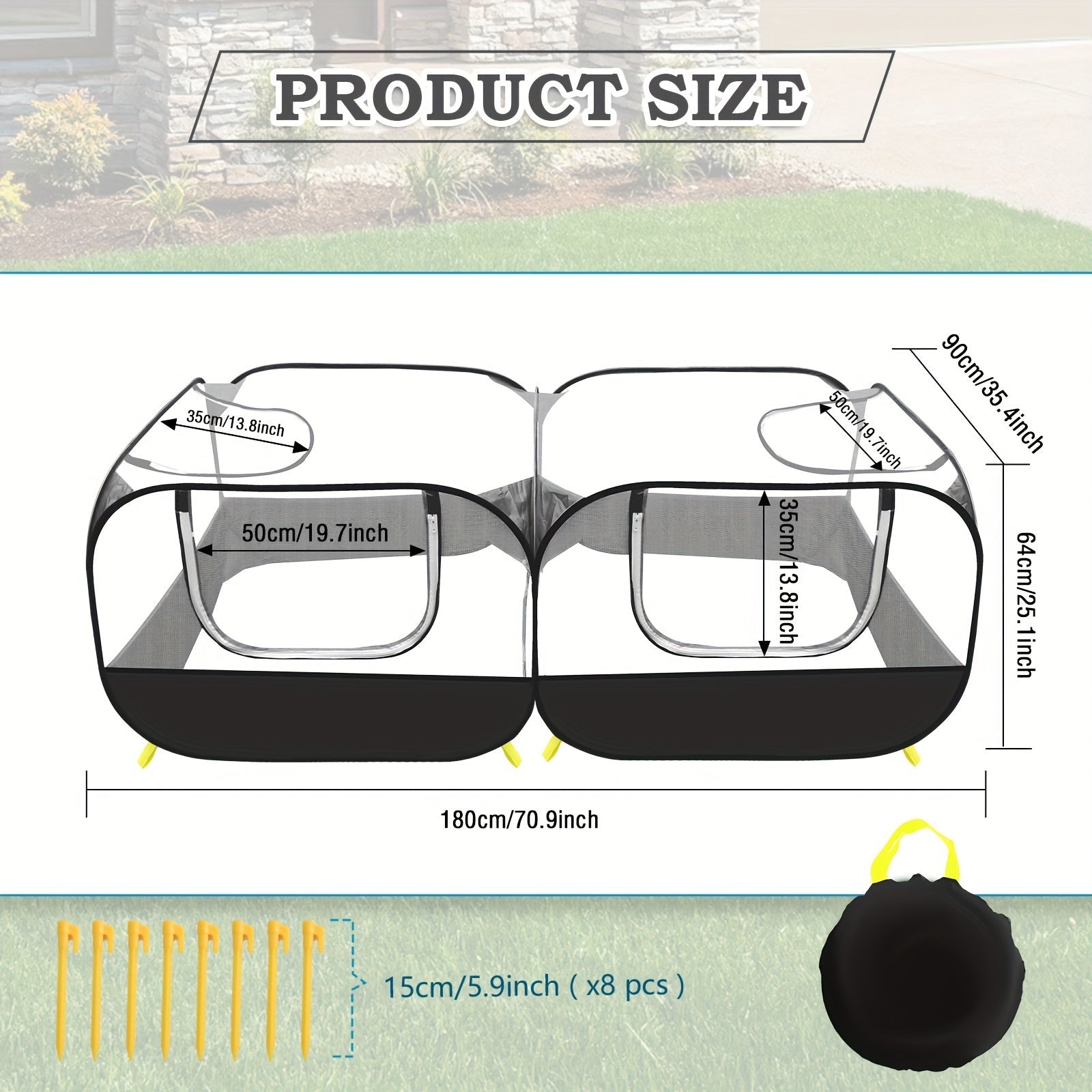 Large Foldable Chicken Pet Cage Tent with Mesh