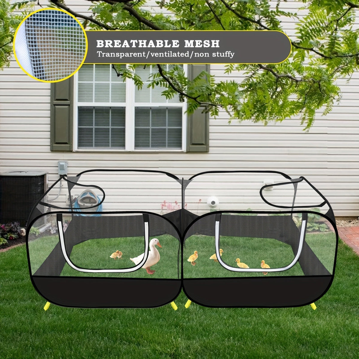 Large Foldable Chicken Pet Cage Tent with Mesh