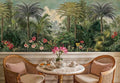 Lush Jungle Palms and Hibiscus Wall Mural