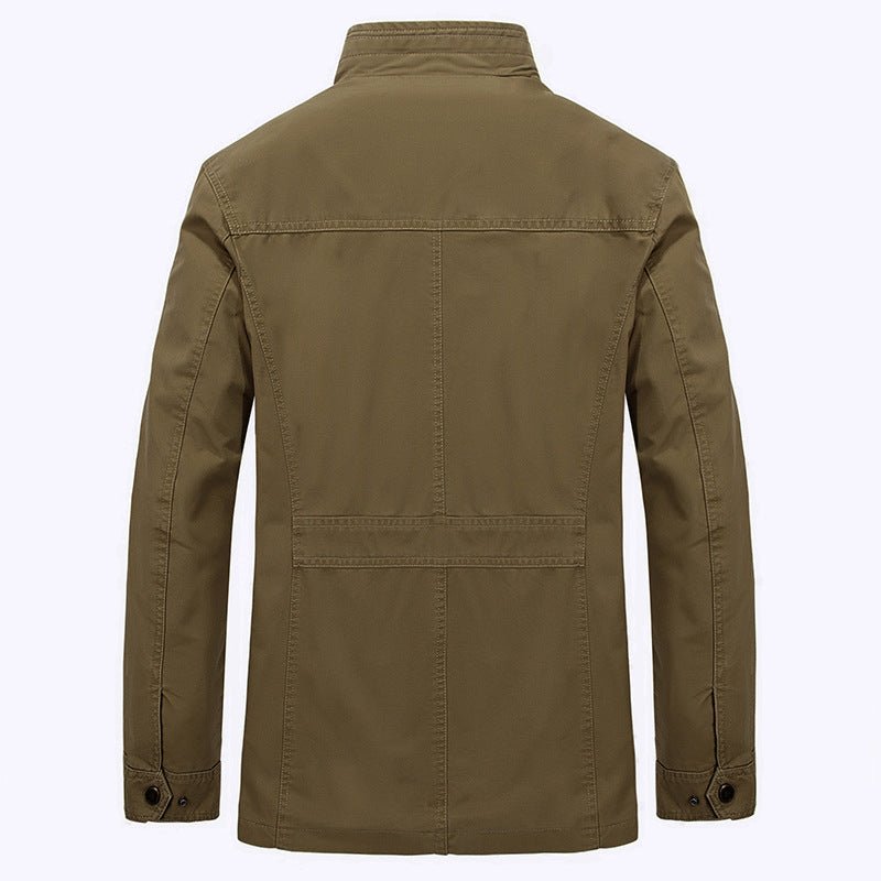 Men's Casual Mid-Length Cotton Jacket for Spring/Fall