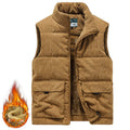 Men's Corduroy Vest with Pockets and Thick Lining