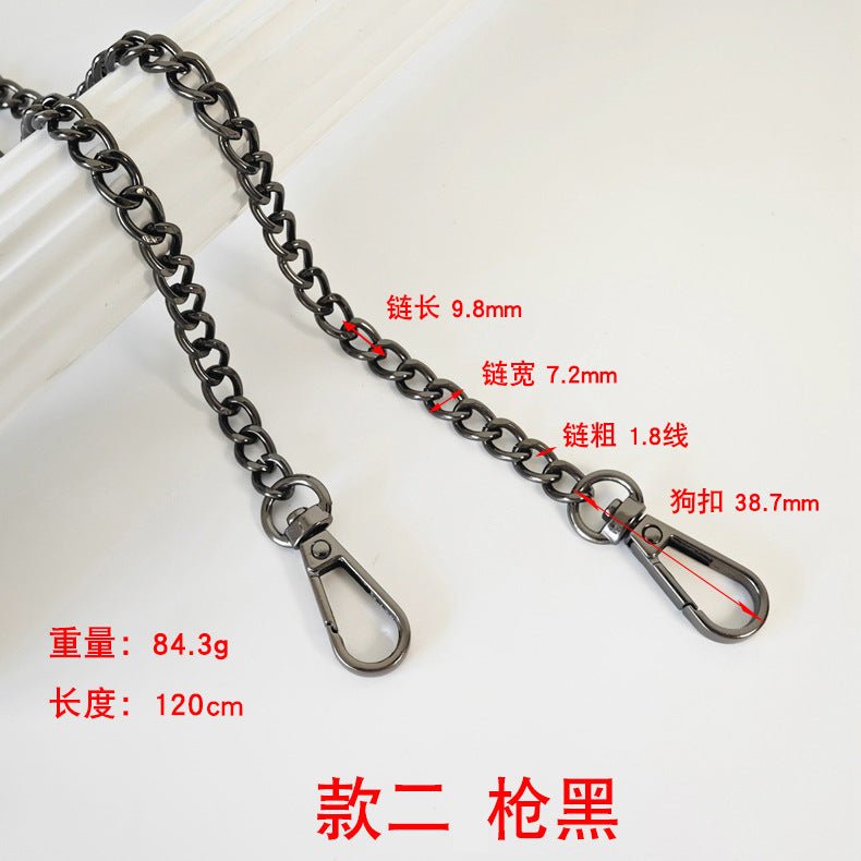 Metal Bag Chain With Woven Shoulder Strap For DIY