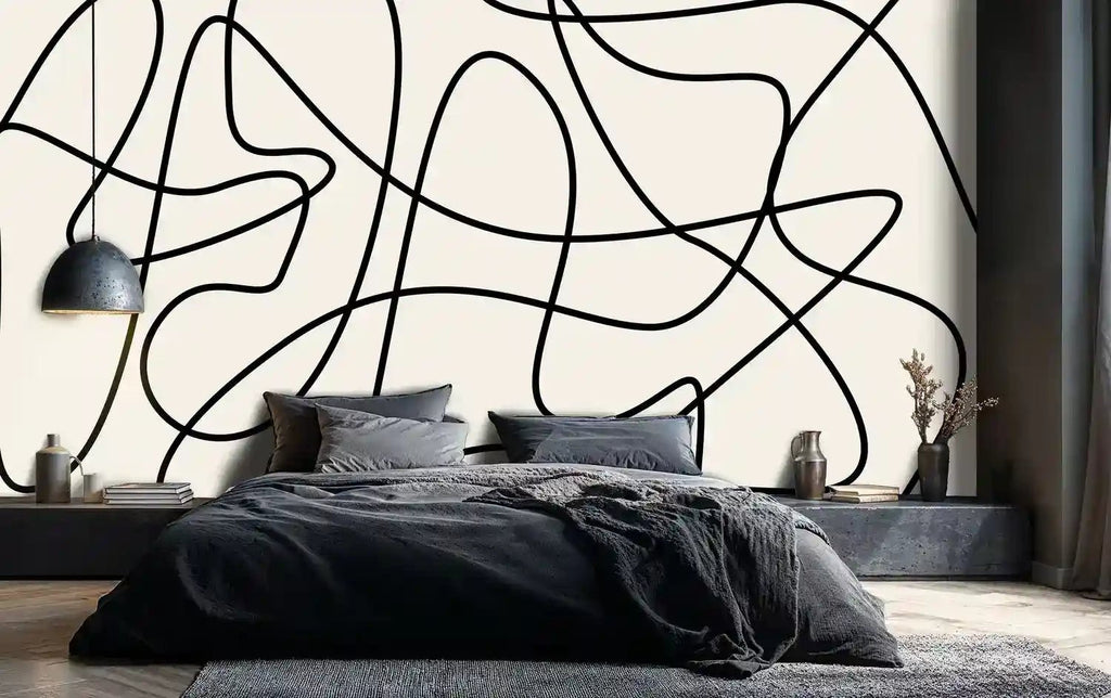 Modern Abstract Line Art Wallpaper