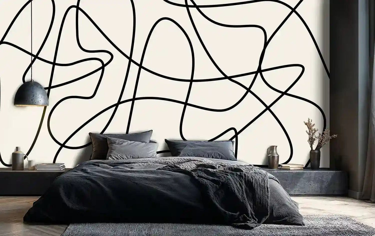 Modern Abstract Line Art Wallpaper