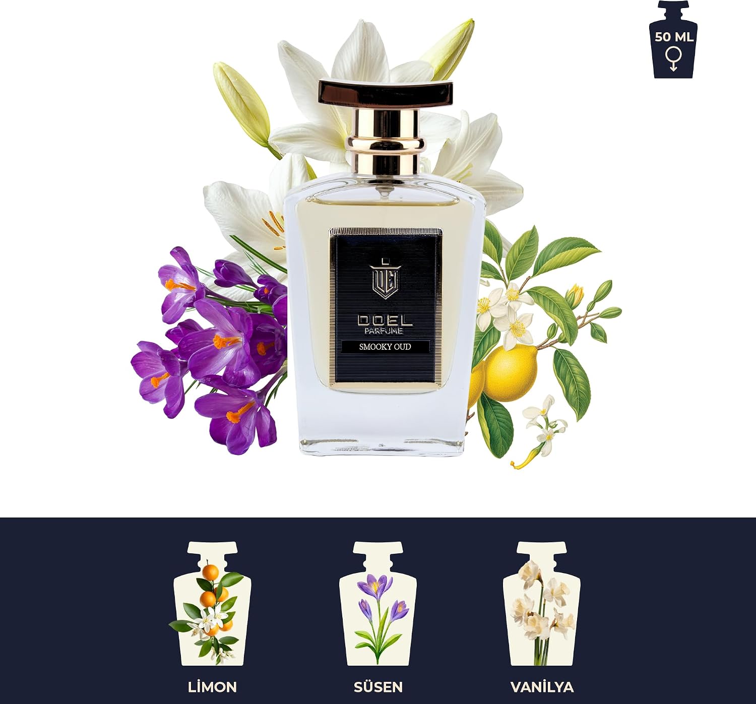 Monsieur Erkek EDP Parfüm 50 ml – Armut, Kakule, Ananas, Lavanta, İris, Deri, Paçuli